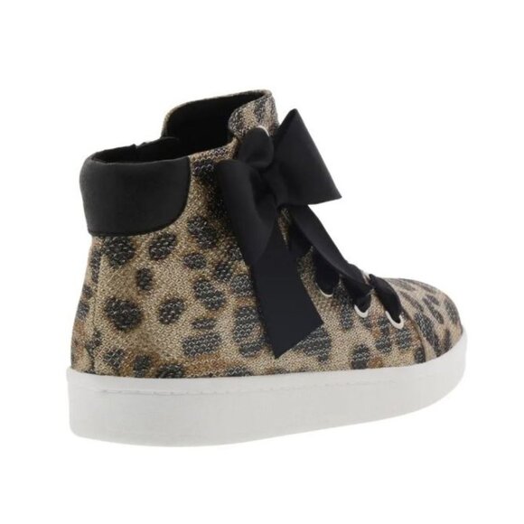 Kenneth Cole Reaction Children Shoes Cosmic Bow Fabric, Size 3Y/Leopard - Picture 2 of 4